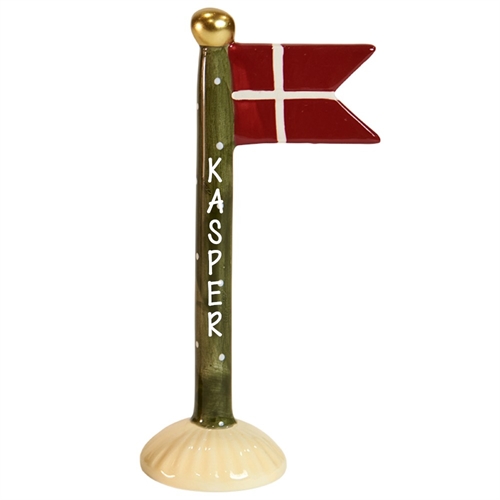 Flag Grøn/prikker H: 19cm