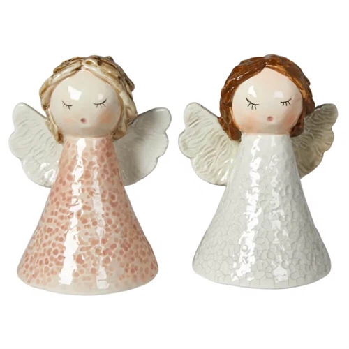 2 stk. Engle 10 cm keramik