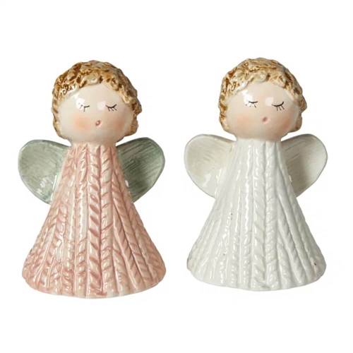 2 stk. Engle 10 cm keramik