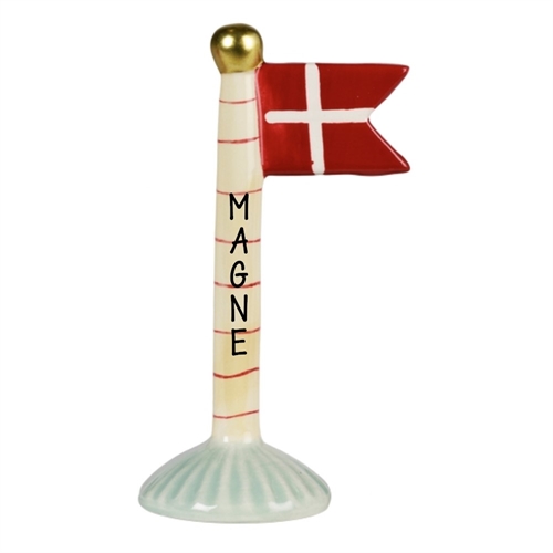 Flag blå/prikker H: 14cm keramik