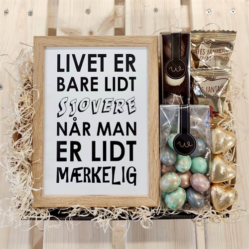 Gavekurv med "Livet er bare sjovere"