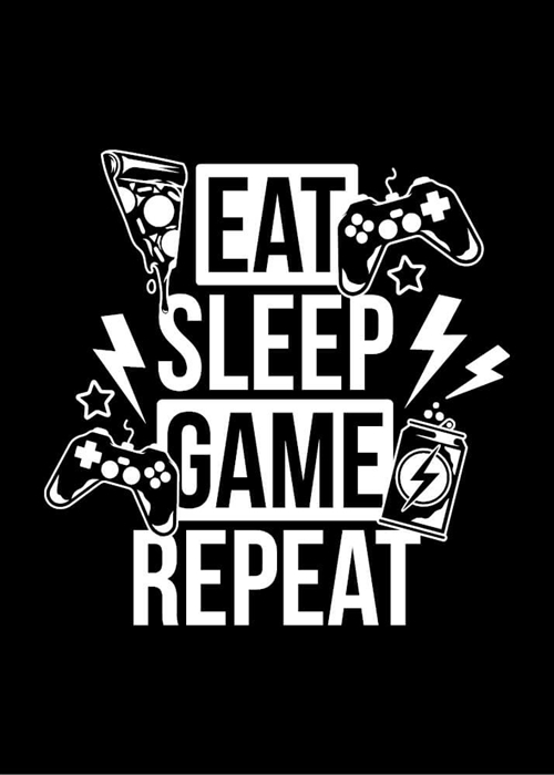 Plakat - Eat - sleep - game - repeat 2 farveskift