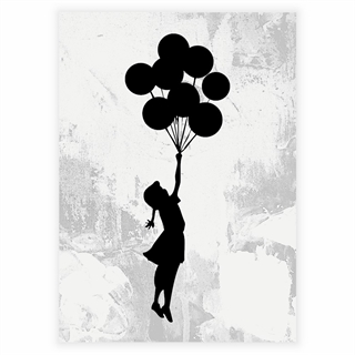Plakat - Pige med flyvende balloner af Banksy