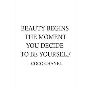 Coco Chanel - Beauty Begins - plakat citat