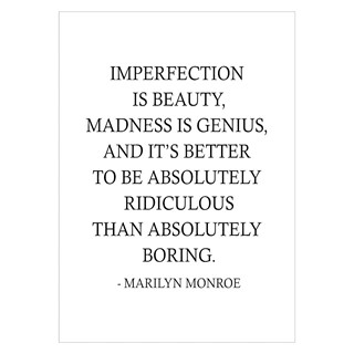Imperfection is beauty - Marilyn Monroe - plakat