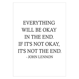 John Lennon - Everything will be Okay - plakat citat