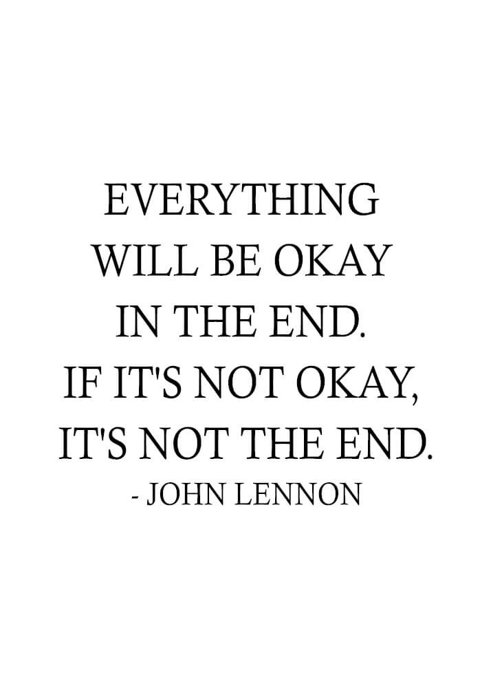 John Lennon - Everything will be Okay - plakat citat