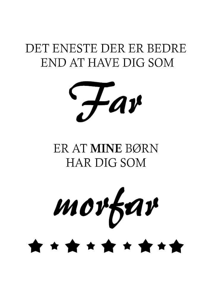 Plakat med far og valgfrie bedstefædre