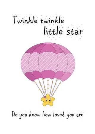 Twinkle little star - Børneplakat til piger