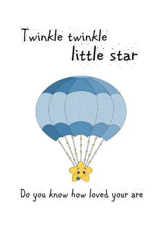 Twinkle twinkle little star - Børneplakat til drenge