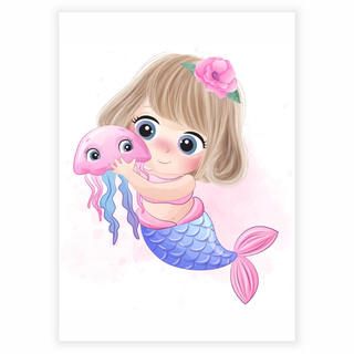 Plakat - Havfrue med vandmand