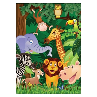 Børneplakat med junglens dyr