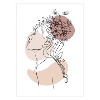 Plakat - Abstract floral girl 2