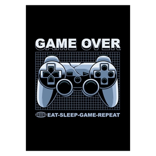 Gamer plakat med controller, tekst på den fedeste sort baggrund