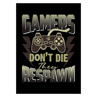 Gamer plakat med controller og den fedeste tekst på en sort baggrund