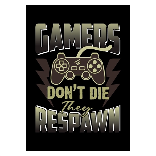 Gamer plakat med controller og den fedeste tekst på en sort baggrund