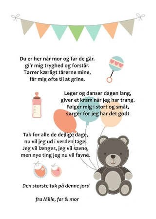 Plakat - Dagplejemor med bamse