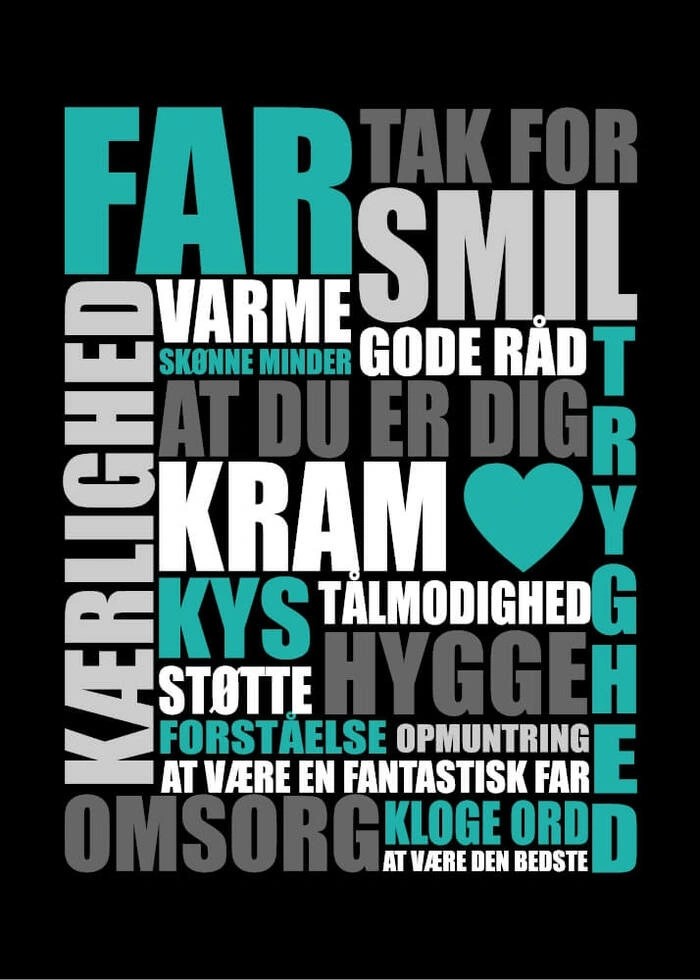 Plakat - Jeg smiler fordi du er min far