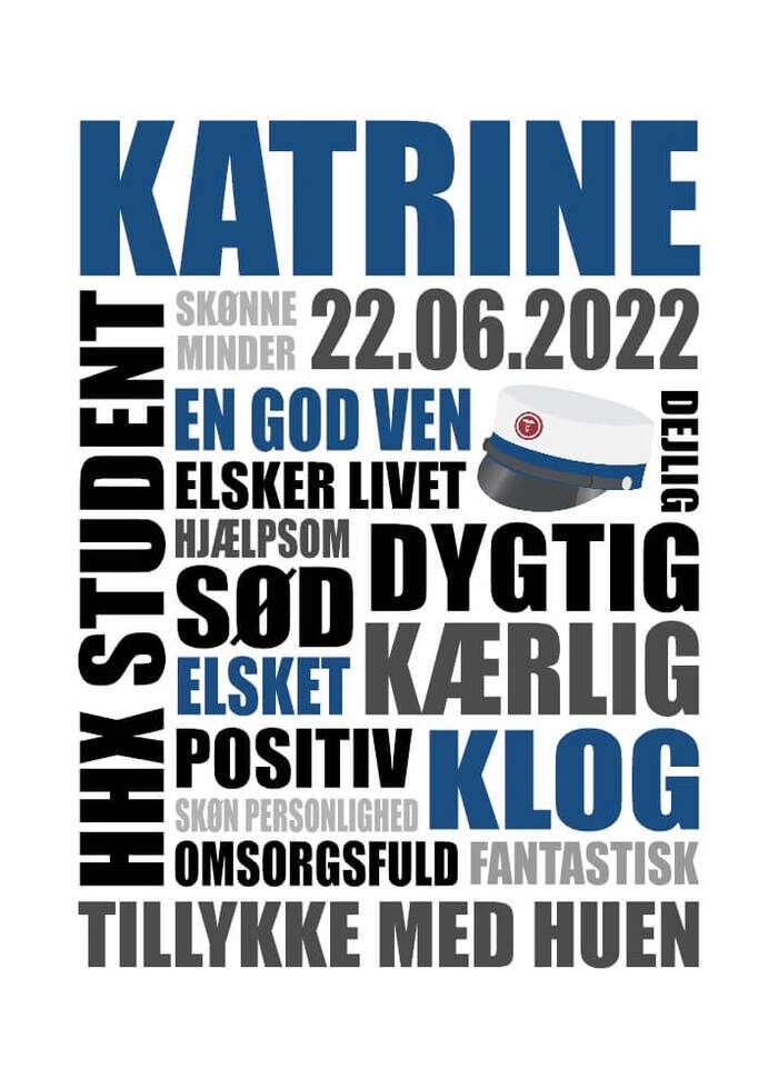 Plakat med studenterhue