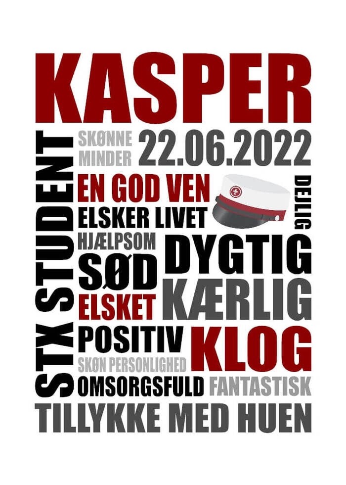 Plakat med studenterhue