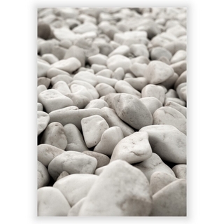 Plakat med close up af en masse strand sten