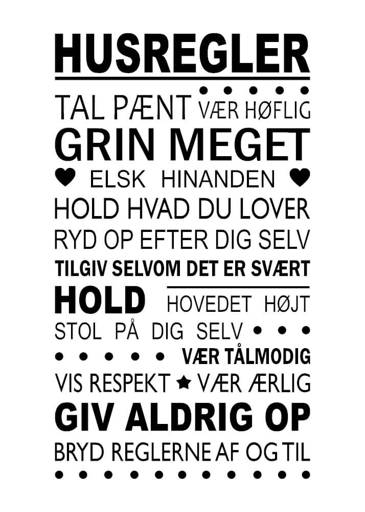 Plakat - Gode Husregler 