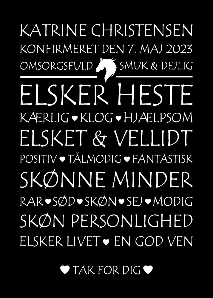 Personlig konfirmations plakat til hende