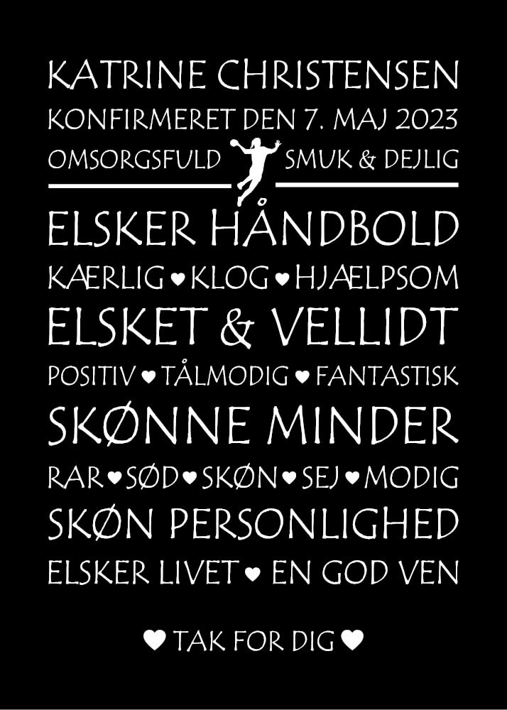 Personlig konfirmations plakat til hende