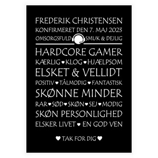 Personlig konfirmations plakat til hende