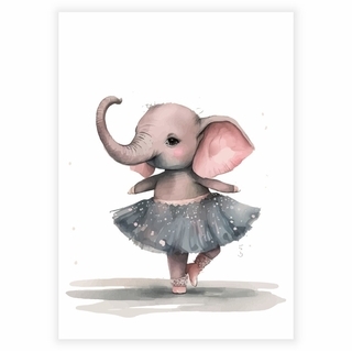 Plakat - Ballerina elefant