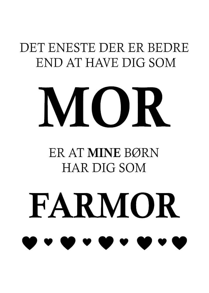 Sød plakat til din mor og dine børns mormor. 