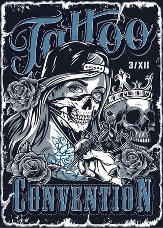 Tattoo Convention Skull - Plakat