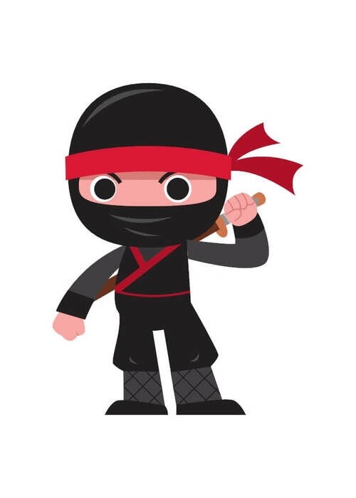 Sort Ninja 1 - Børneplakat