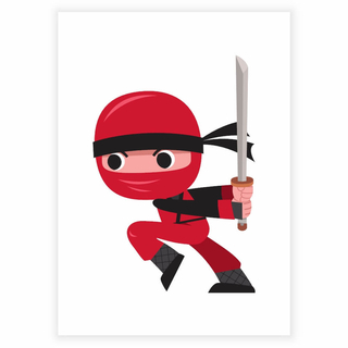 Rød Ninja 3 - Børneplakat