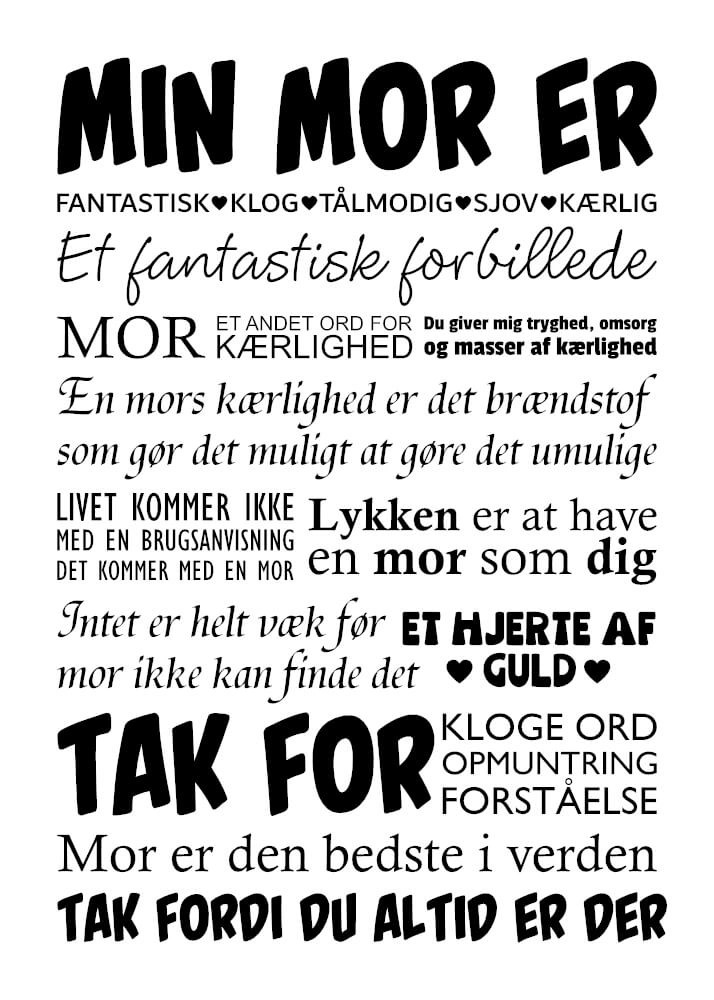 Plakat - af alle her på denne jord - mor