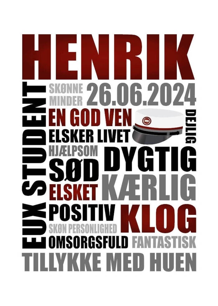 Plakat med studenterhue