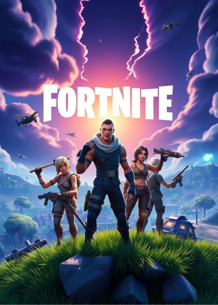 Plakat med Fortnite 6 super fed gaming plakat