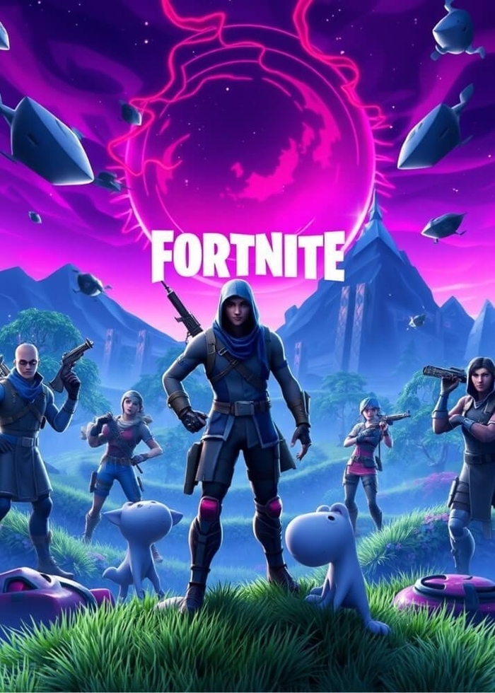 Plakat med Fortnite 7 super fed gaming plakat