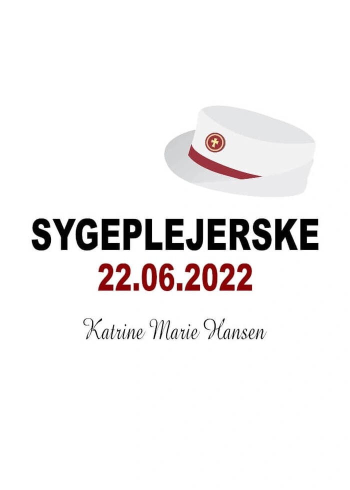 Plakat med en sygeplejerske studenterhue