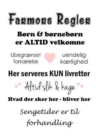 Plakat - Farmors regler med hjerte