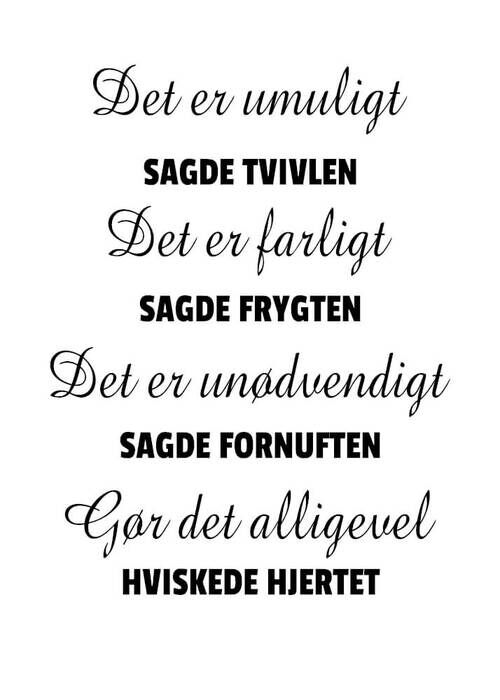 Plakat - Det er umuligt sagde tvivlen