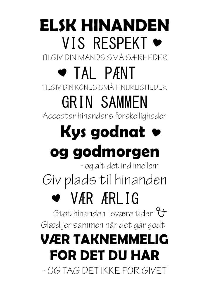 Plakat - Elsk hinanden