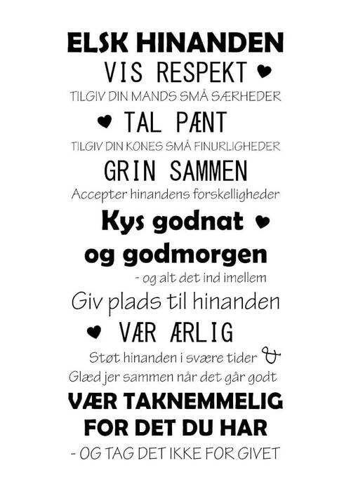 Plakat - Elsk hinanden