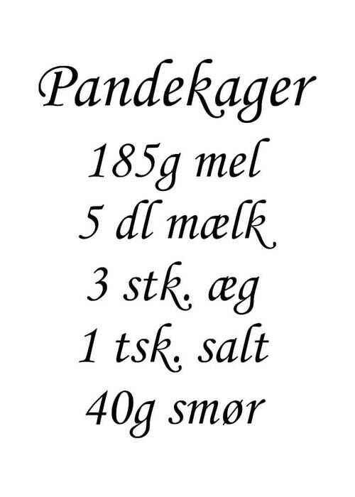 Plakat - Med pandekage opskrift