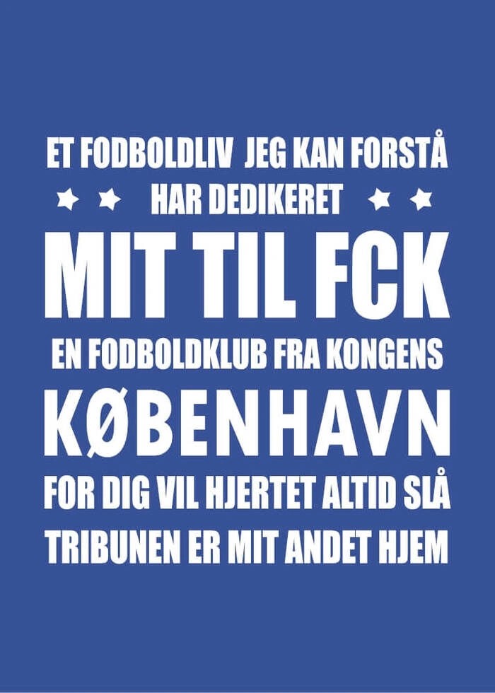 Plakat med tekst FCK mit liv