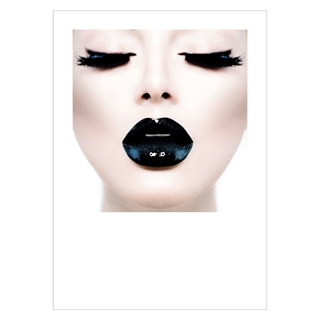 Plakat med Kvinde med sorte læber -  Black lips