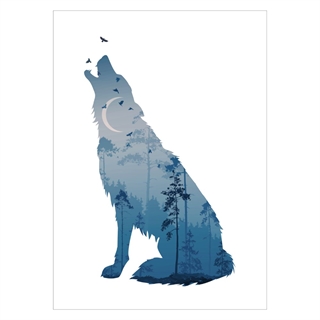 Plakat med ulv