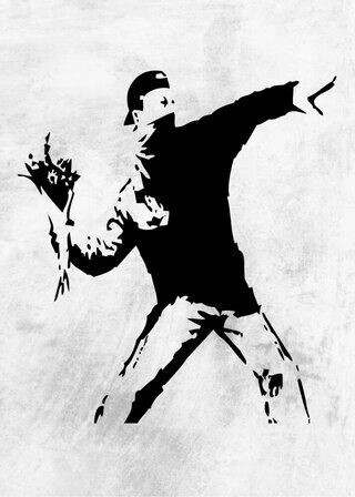 Plakat - Blomster aktivist af banksy