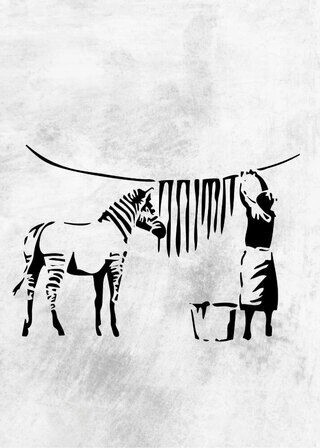 Plakat - Zebrastriber til tørre af Banksy