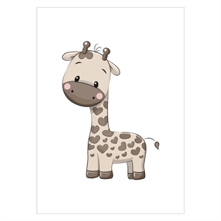 Børneplakat - Cute Giraf stående